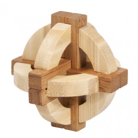 Fridolin Joc logic IQ din lemn bambus in cutie metalica-1