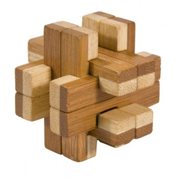 Fridolin Joc logic IQ din lemn bambus in cutie metalica-8