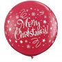 Baloane 90cm rosu inscr Merry Christmas, 74666, 2buc