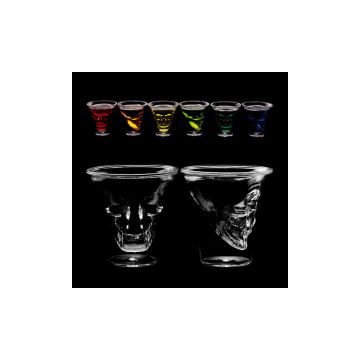 Pahare shot cu cranii pentru Halloween 60 ml, 60368, set 6 bucati