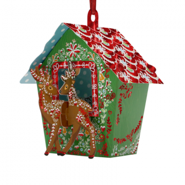 Santoro Ornament de brad Craciun Baubles Casuta renilor