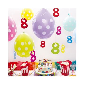 Ornamente cifre aniversare de agatat - 12 cm, set 10 buc