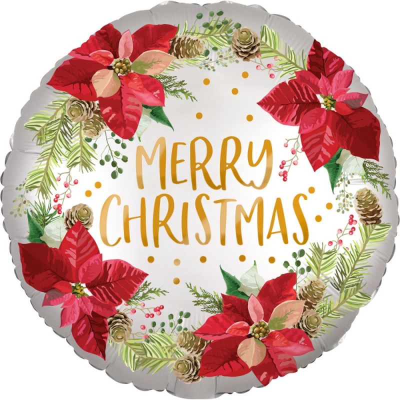 Balon folie 45 cm satin - merry christmas, amscan 40097 Balon folie 45 cm satin - merry christmas, amscan 40097