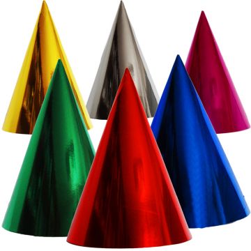Coifuri de petrecere 16cm metalizate asortate copii