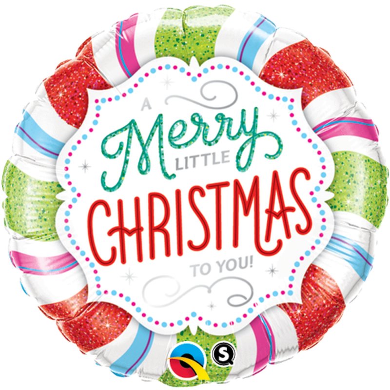 Balon folie 45 cm "a merry little christmas to you'', qualatex 18953 Balon folie 45 cm "a merry little christmas to you'', qualatex 18953