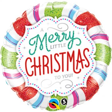 Balon folie 45 cm Merry Little Christmas to you qualatex 18953