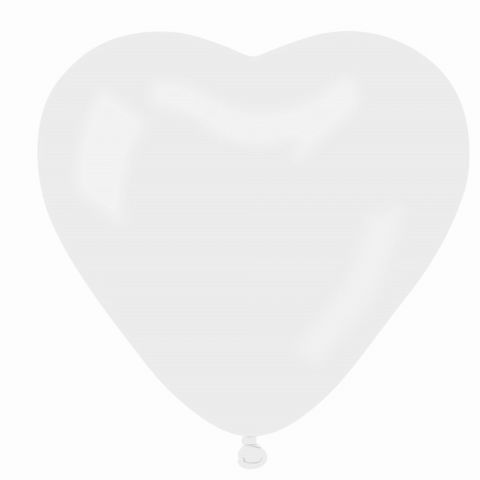 Baloane latex in forma de inima, diametru 25 cm, alb 01, gemar cr.01, set 100 buc