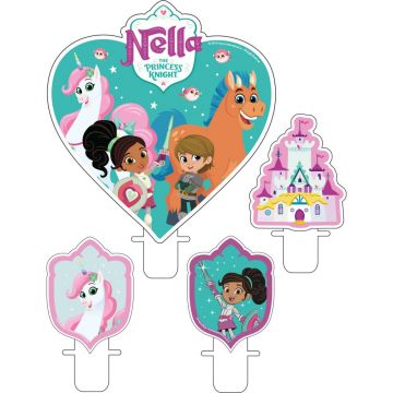 Lumanari pentru tort figurine nella the princess, set 4 buc