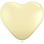 Baloane latex jumbo inima 3' ivory silk, qualatex 44483, set 2 buc