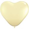 Baloane latex jumbo inima 3' ivory silk, qualatex 44483, set 2 buc