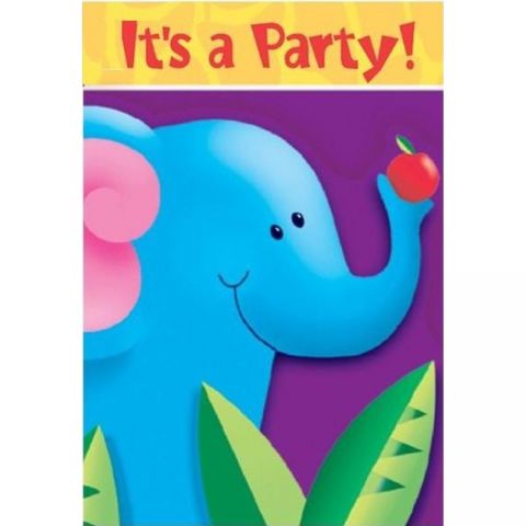 Invitatii de petrecere jungle party, amscan 495026, set 6 buc