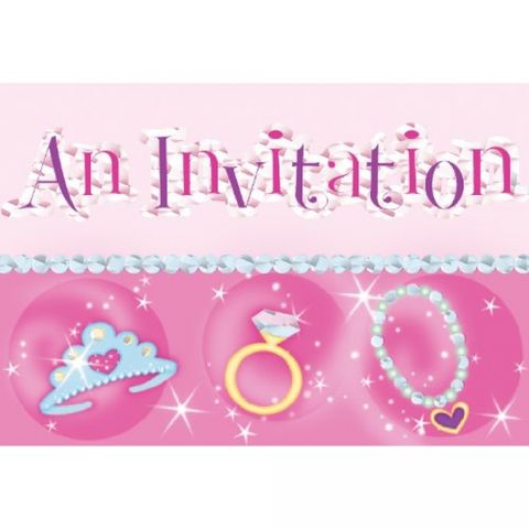 Invitatii de petrecere princess, amscan rm499754, set 8 buc