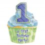 Invitatii de petrecere 1st birthday baietel, amscan 493898 , set 8 buc