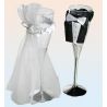 Pahare sampanie de nunta - 22 cm, radar 719161, set 2 buc