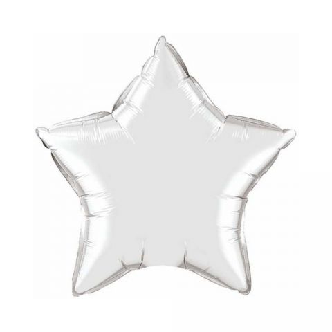 Balon folie metalizat stea argintiu- 50cm, qualatex 12630