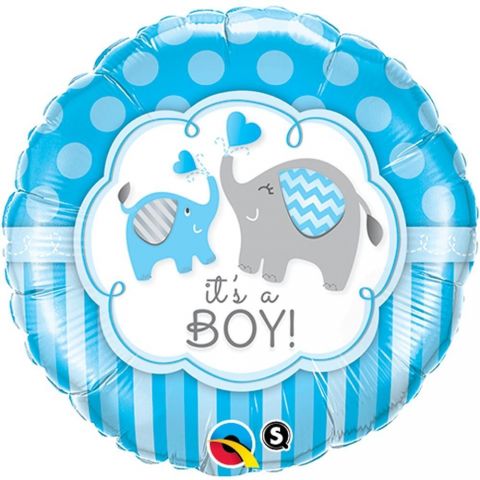 Balon folie 45 cm it&rsquo;s a boy elephants, qualatex 45109