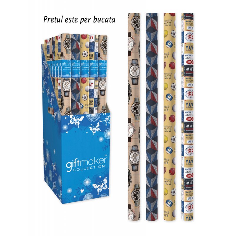 Hartie de impachetat model masculin 3 m Hartie de impachetat model masculin 3 m