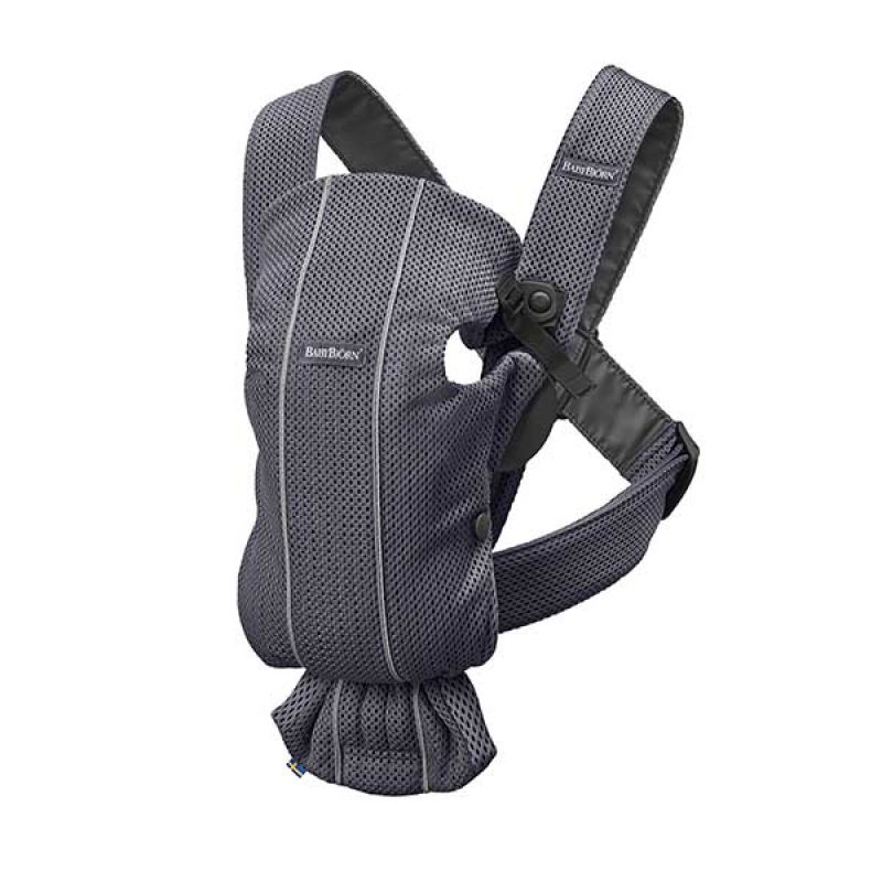 BabyBjorn - Marsupiu anatomic Mini, cu pozitii multiple de purtare Anthracite, 3D Mesh BabyBjorn - Marsupiu anatomic Mini, cu pozitii multiple de purtare Anthracite, 3D Mesh