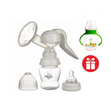 Minut Baby pompa san manuala cu biberon si tetina, fara bpa