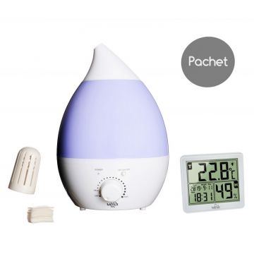 Minut Pack3-jf -010 pachet umidificator + termohigrometru + filtru + 10 bureti rezerva aromaterapie